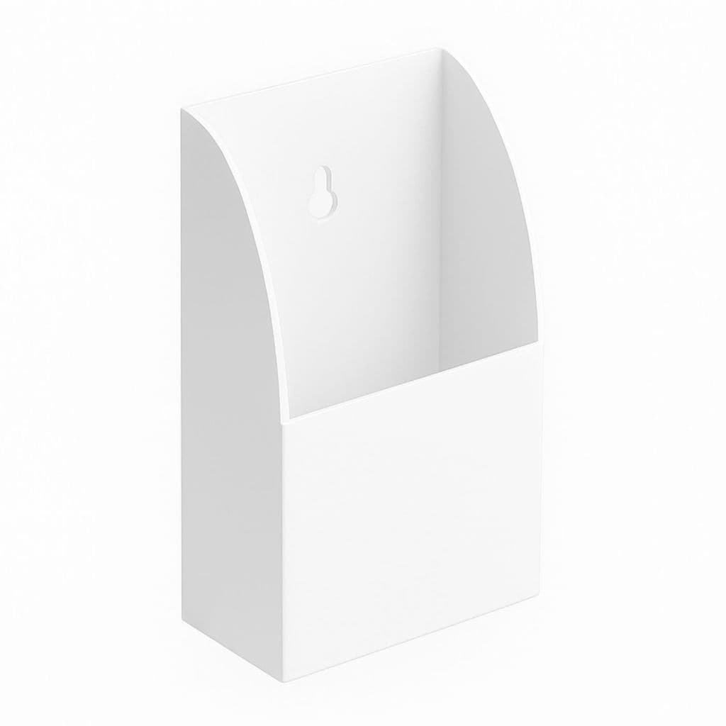 Suporte Acrílico Branco Para 1 Controle TV, Ar Condicionado, Apagador e Canetas