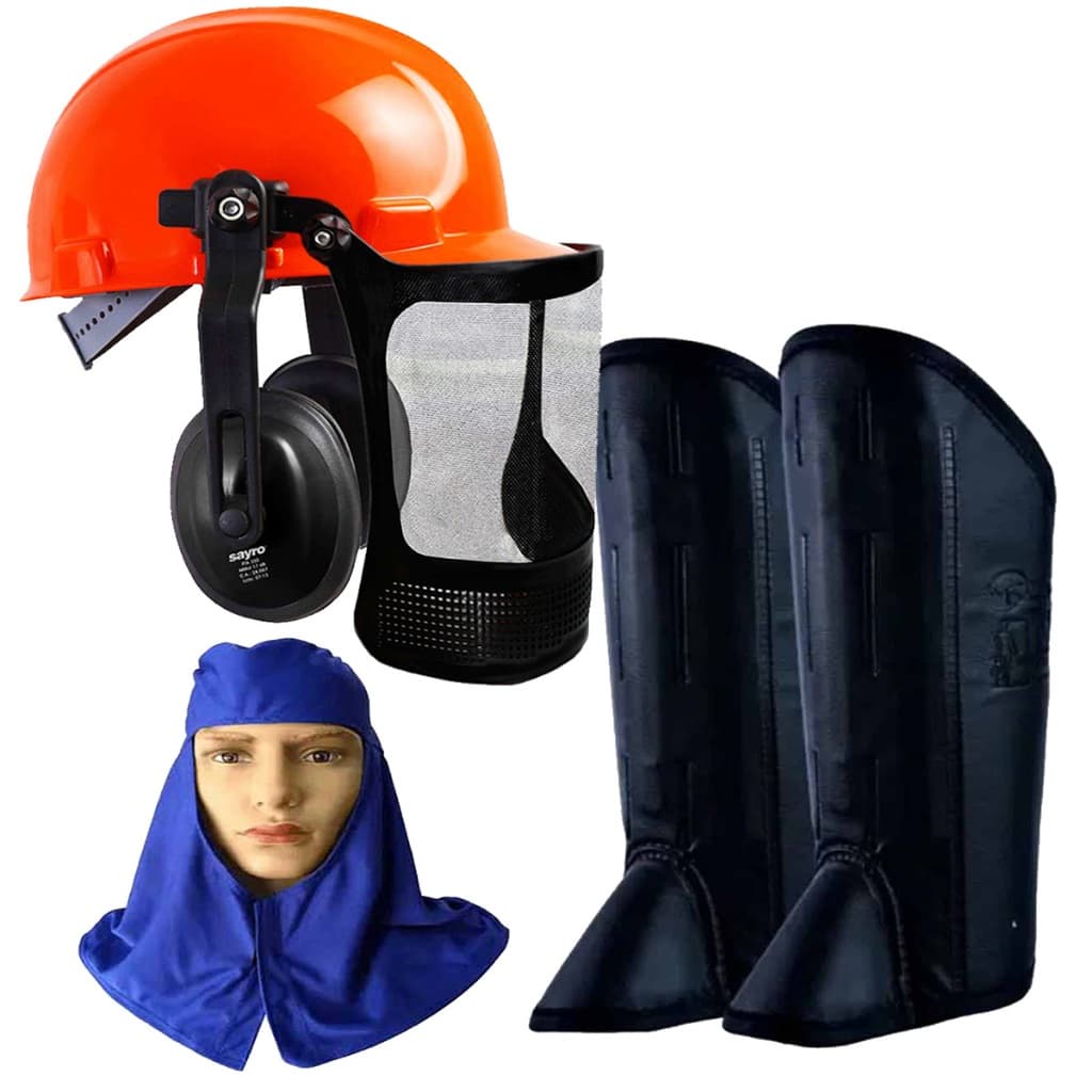 Kit Segurança Proteção Roçador Epi Capacete Florestal 3 em 1