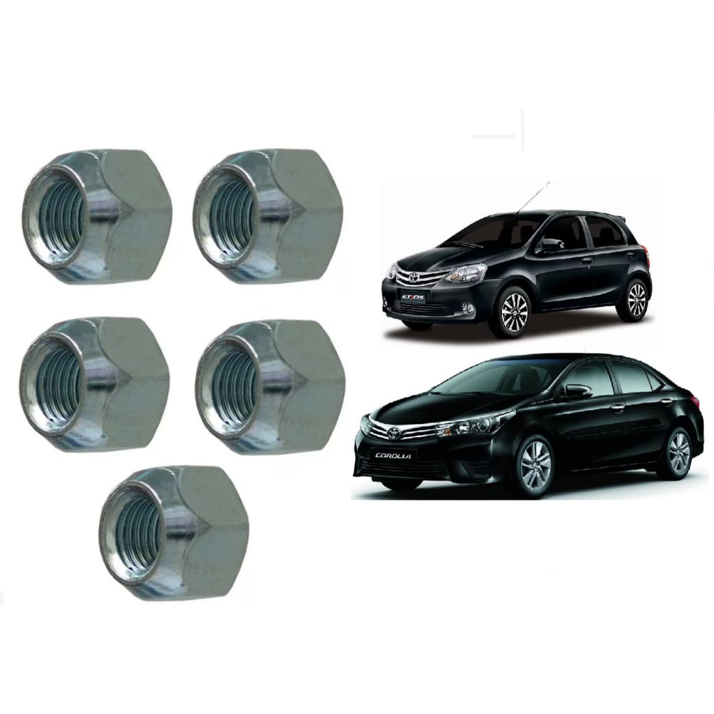 Jogo com 5 Porcas de Roda – Toyota Corolla, Fielder, Etios, Chave 21mm