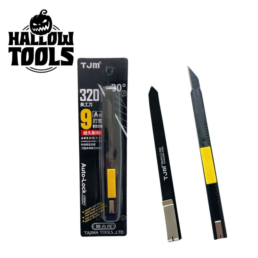 Estilete TJM Profissional Ambidestro 9mm com Lâmina Black 30º