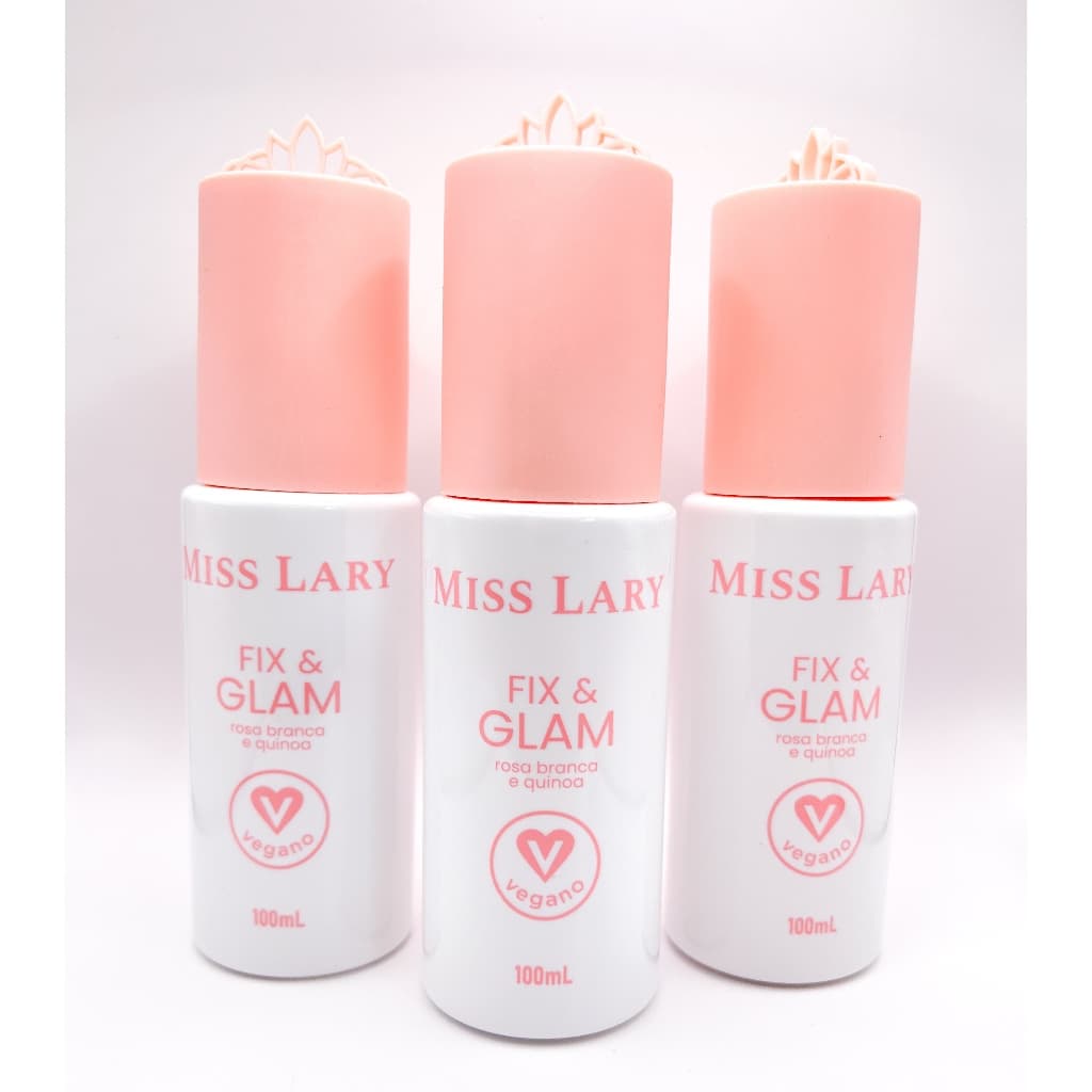 Bruma Fixadora Fix & Glam Rosa Branca e Quinoa Miss lary - Bruma Fixadora de Maquiagem 100ml