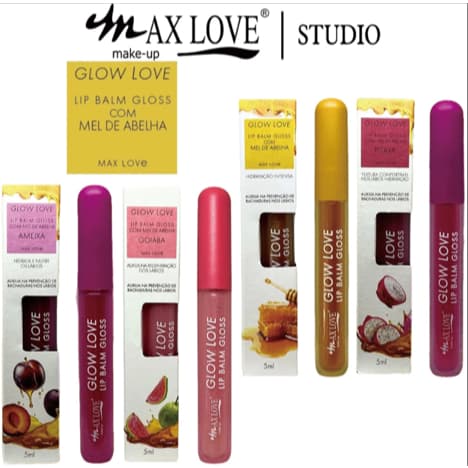 Gloss Hidratante com Mel de Abelha – Max Love Glow Love Lip Balm Ameixa Pitaya Mel 3 Aromas