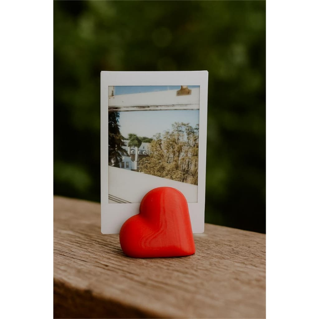 Suporte de Foto Coração Vermelho ❤️ Porta Retrato/ Recado Pequeno Polaroid Instax 3D