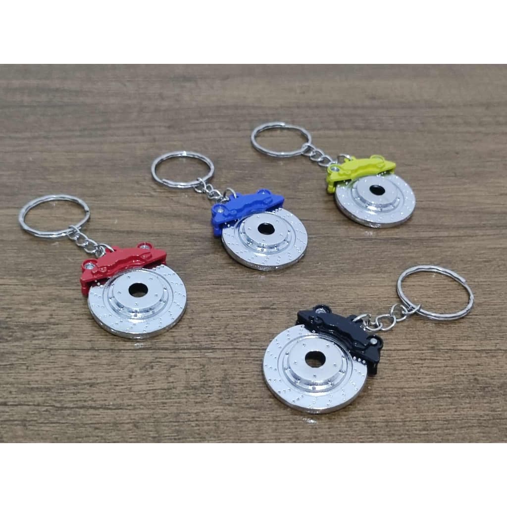 Chaveiro disco de freio carro turbo em metal esportivo