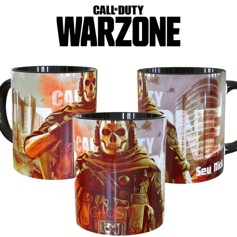 Caneca Call Of Duty Warzone, Personalizada Com Seu Nome, Disponível Em Várias Estampas