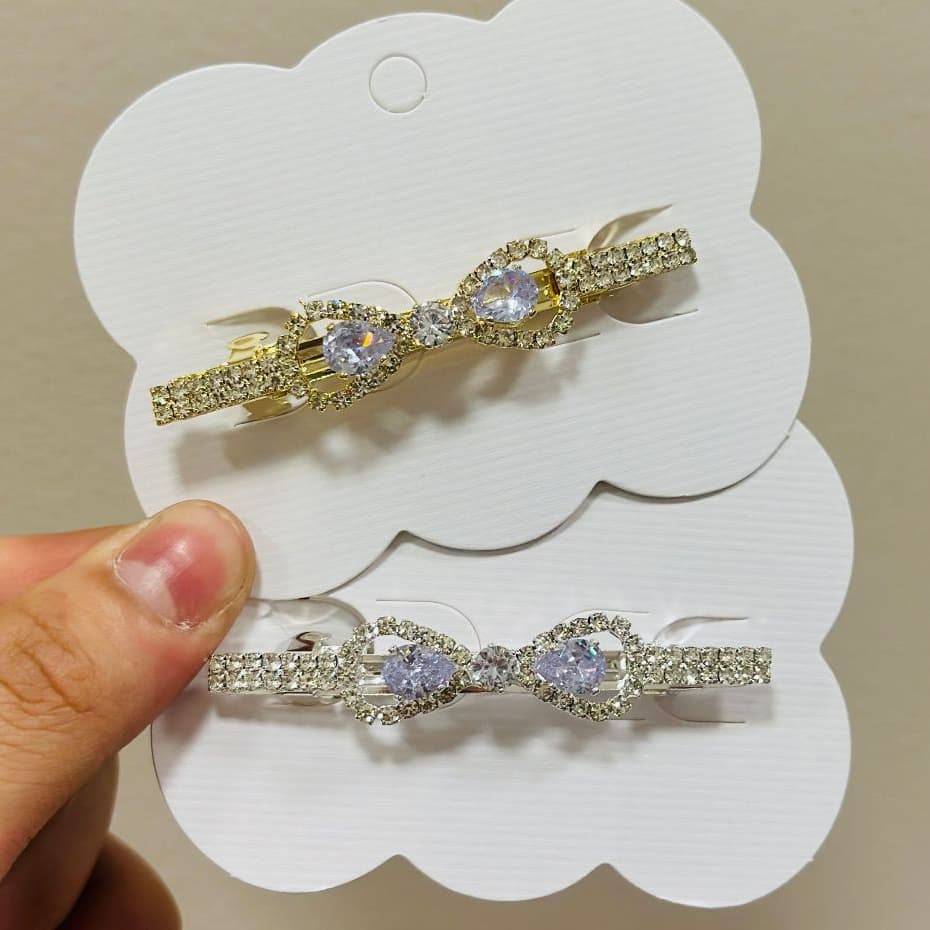 Kit 2/4/6unidades Presilha de mola com strass da moda feminina Linda 6.5cm