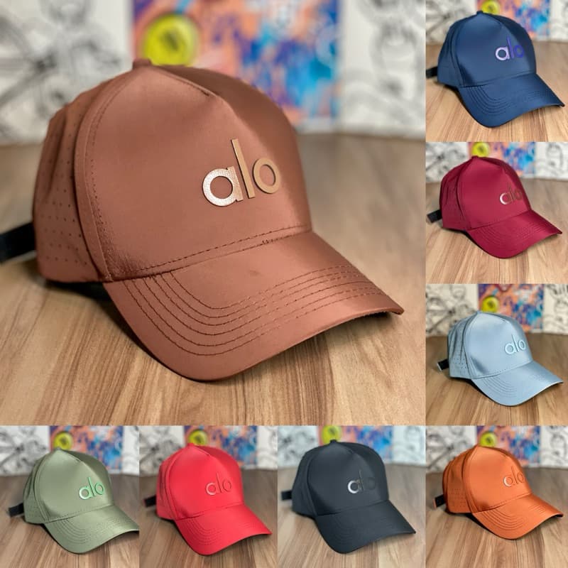 Boné Esportivo Trucker Aba Curva Velcro Ajustável Respirável Bordado Yoga Impermeável Unissex Coroa Alta Perfurado Top