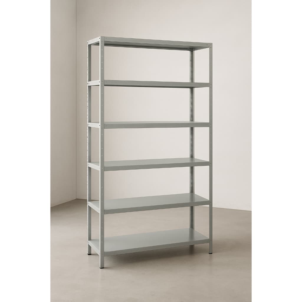 Estante Armário Organizador de Aço 90cm 6 Bandejas Prateleiras Industrial Cores Preto Galvanizado