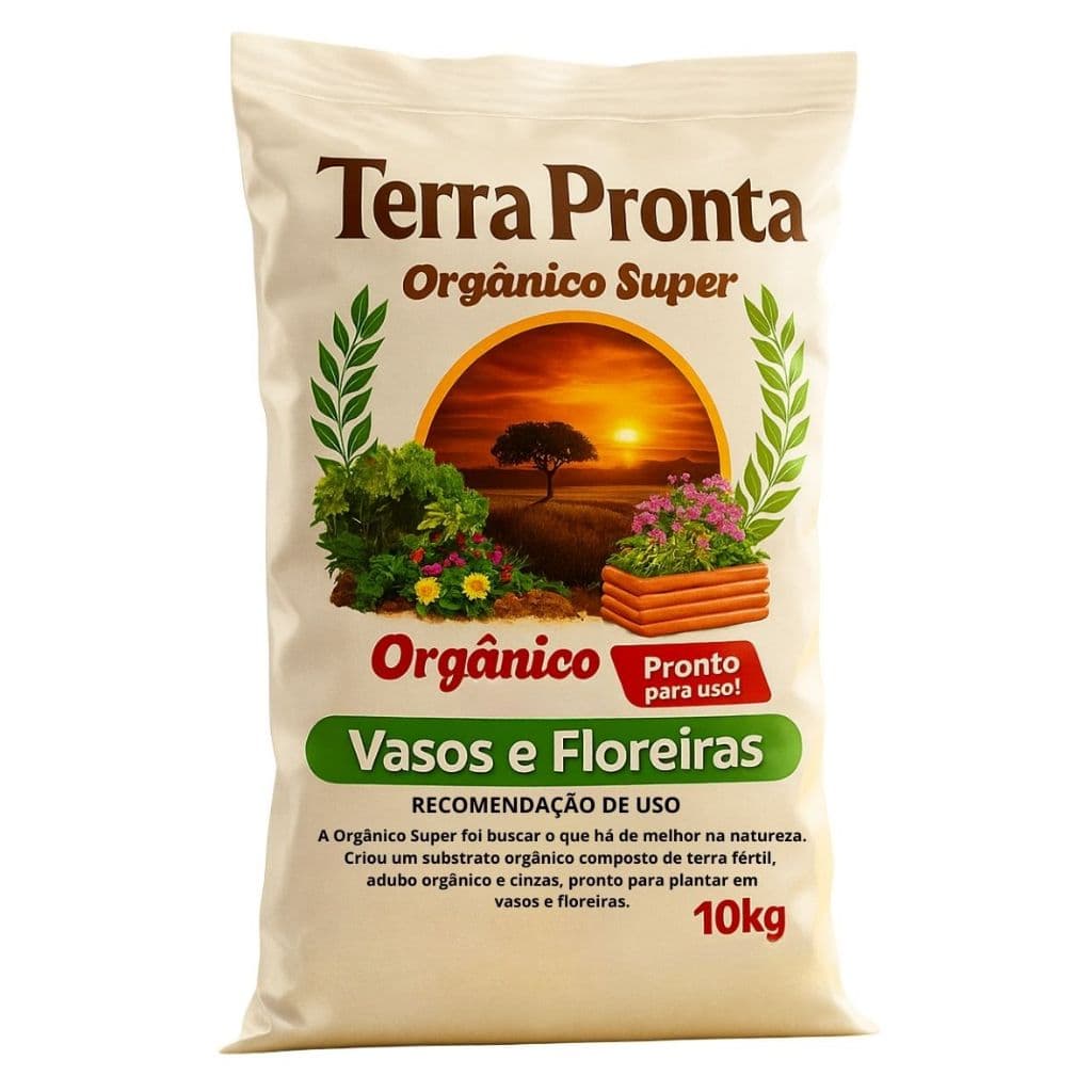 Terra Adubada para Vasos e Floreiras, Plantas - Pronta para Uso