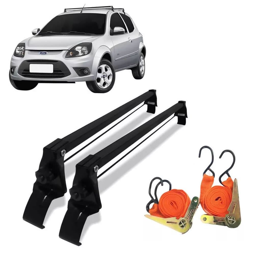 Rack de Teto Vhip Ford Ka 2008 até 2013 + 2 Cintas Catraca