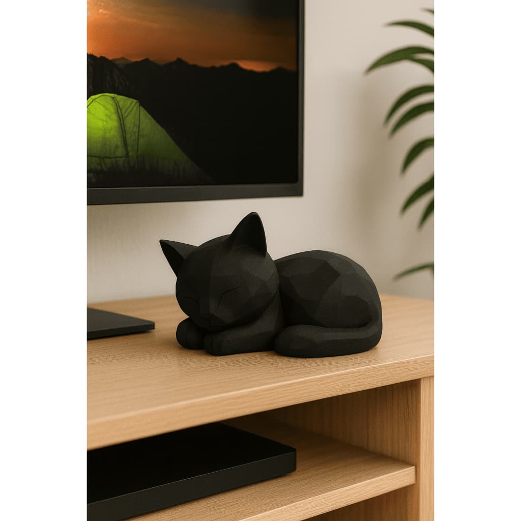 Escultura imagem Gato Geométrico Decoracao Moderna Minimalista Animal Estilo Elegante Presente Criativo