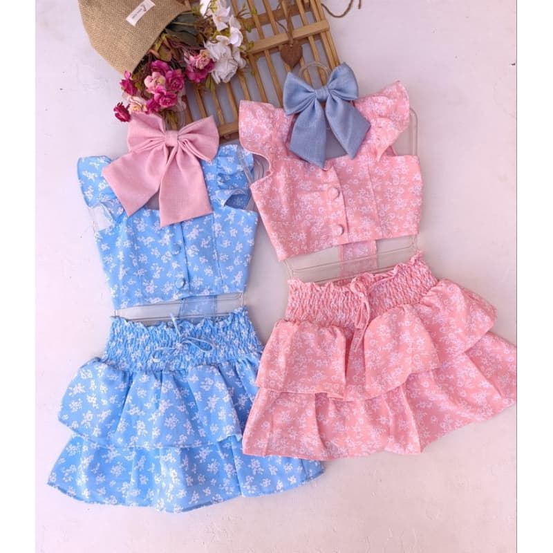 conjunto floral infantil/conjunto infantil/moda blogueirinha/roupa infantil/conjunto menina