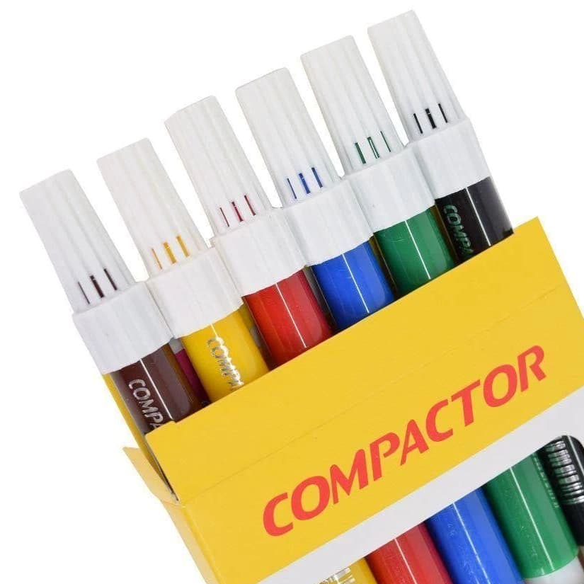 Canetinha Jumbo Hidrografica 6 Cores Compactor Color / Canetinha Jumbo Hidrográfica 12 Cores