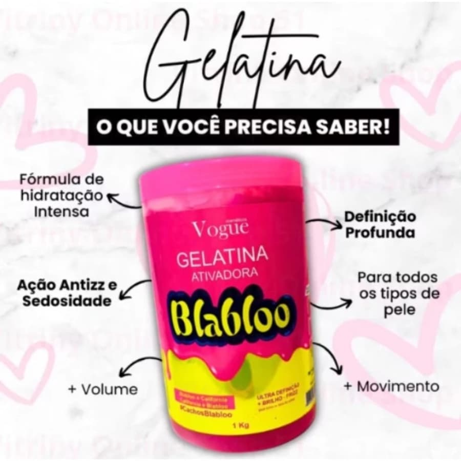 Gelatina Para Cabelos Cacheados - Ondulados - Crespos - Vogue 1kg