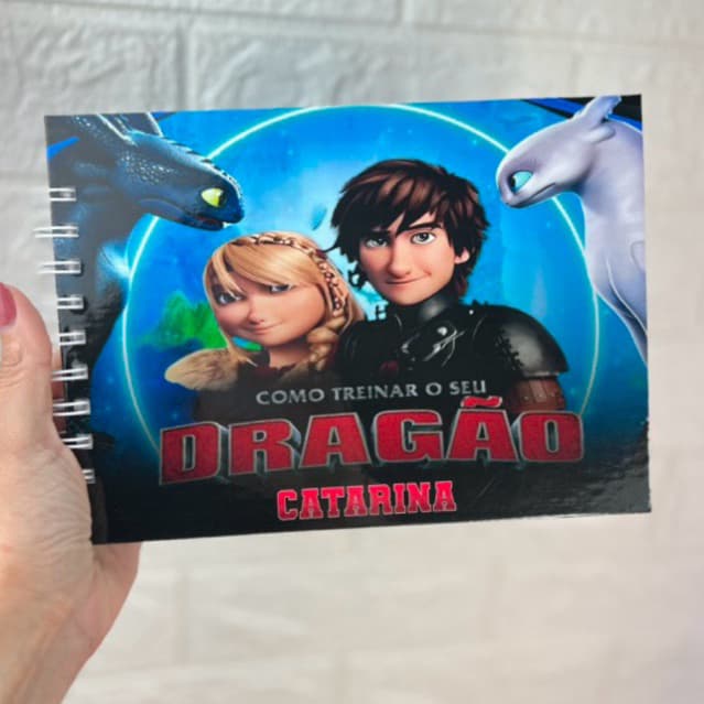 Livro de Colorir Como Treinar o Seu Dragão Personalizado com Nome 50 Desenhos 180g Capa Dura Envio Imediato