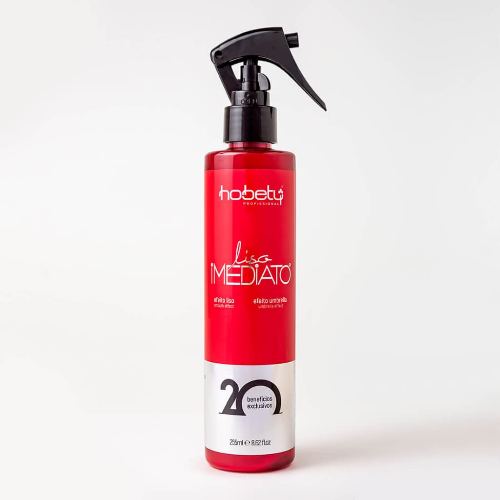 Leave-In Finalizador Liso Imediato 255ml - Hobety Efeito Liso Selagem Térmica e Manutenção