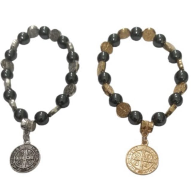 KIT 02 PULSEIRA SÃO BENTO PRATA E DOURADA