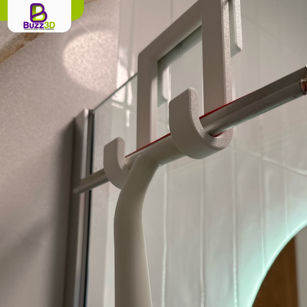 Suporte para Rodo de Banheiro Box de Vidro 8mm Universal – Gancho Porta Rodo sem Furar