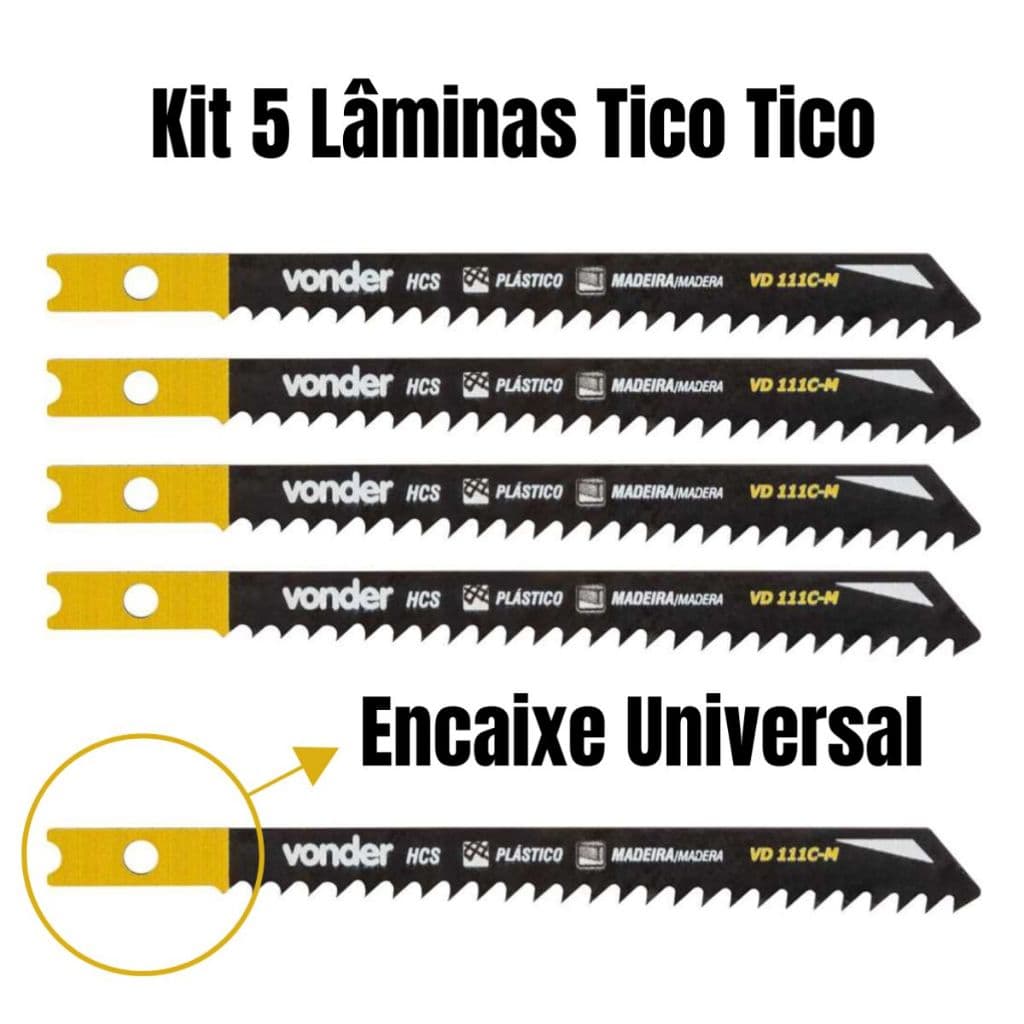 Kit 5 Lâmina Serra Tico Tico Universal VD 111C - Vonder