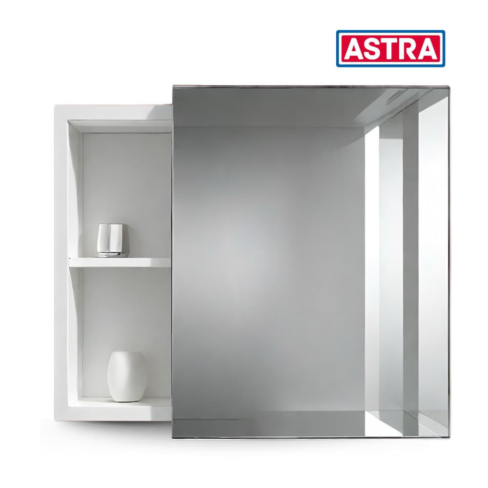 Armário Plástico Nicho A63 Branco Astra Espelho Banheiro Higiene Parede Fácil Embutido Resistente