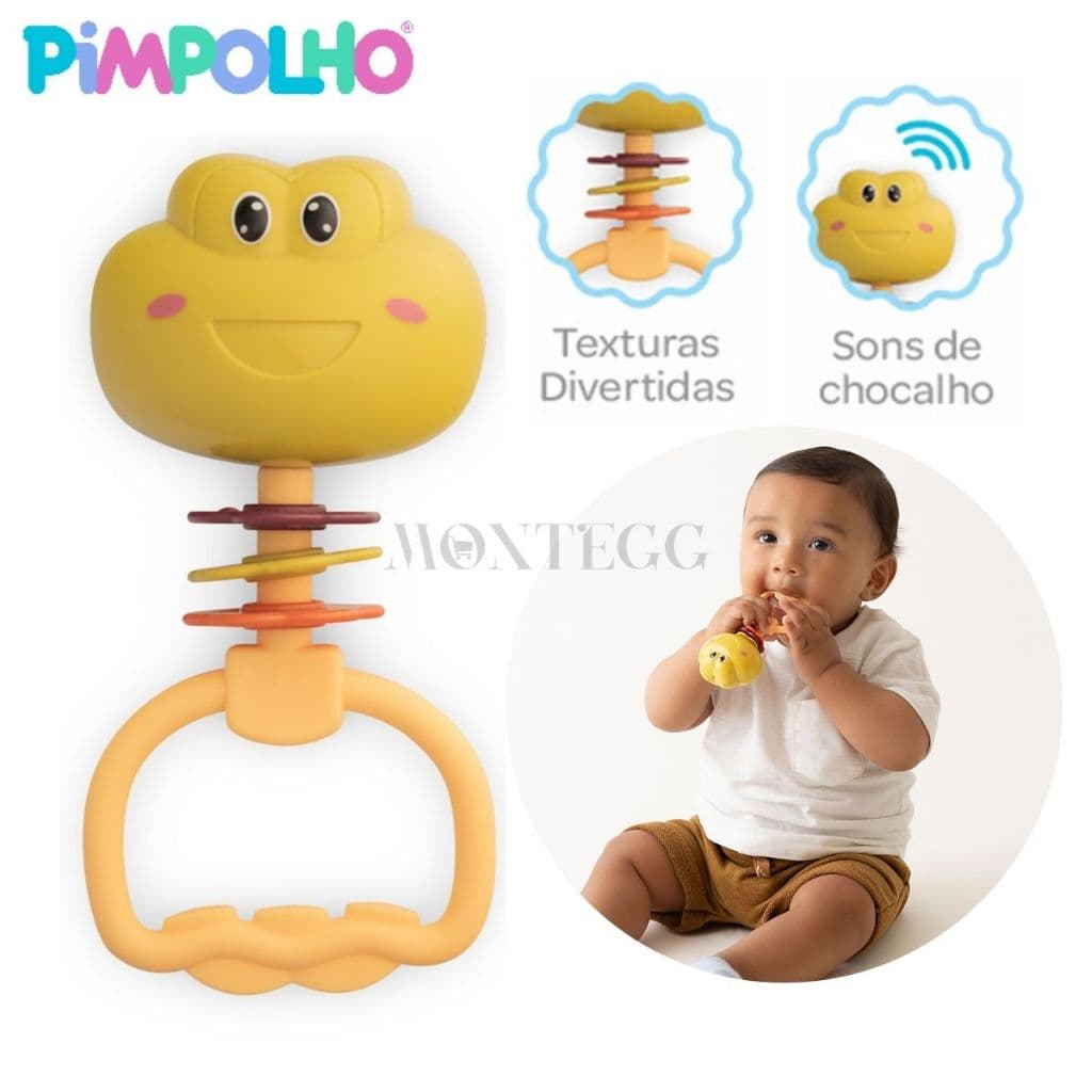 Brinquedo Educativo Bebê Chocalho Sapinho Sensorial Pimpolho Brinquedo Educativo Brinquedo Bebe
