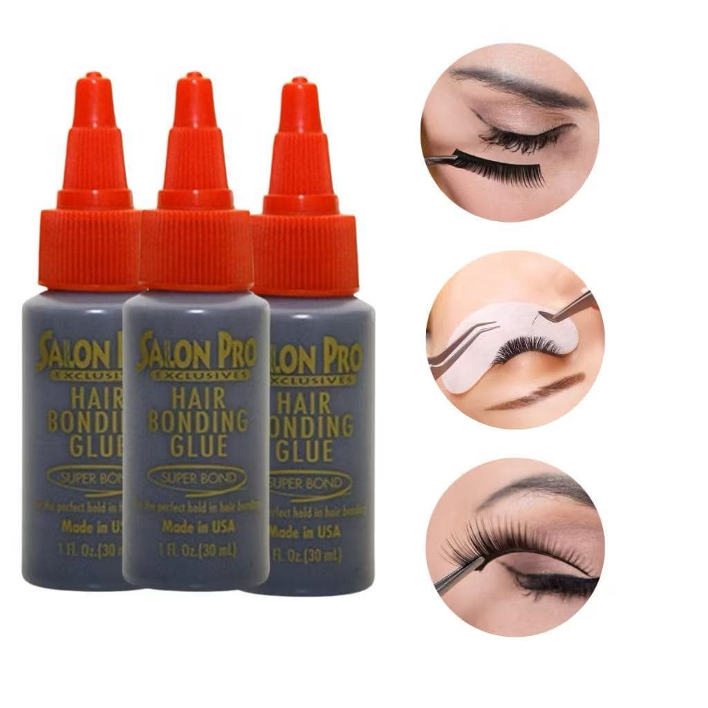 kit 3 Cola Salon Pro Hair Bonding Glue Cílios Tufinho Tela 30ml