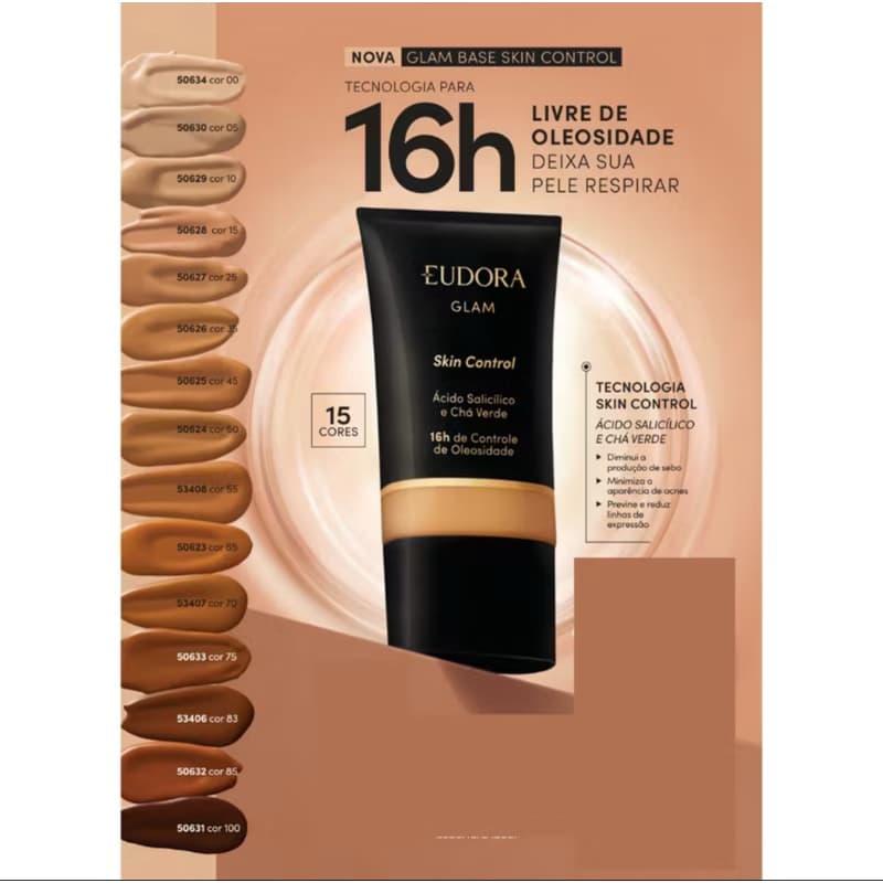 Eudora Base Líquida Glam Skin Control