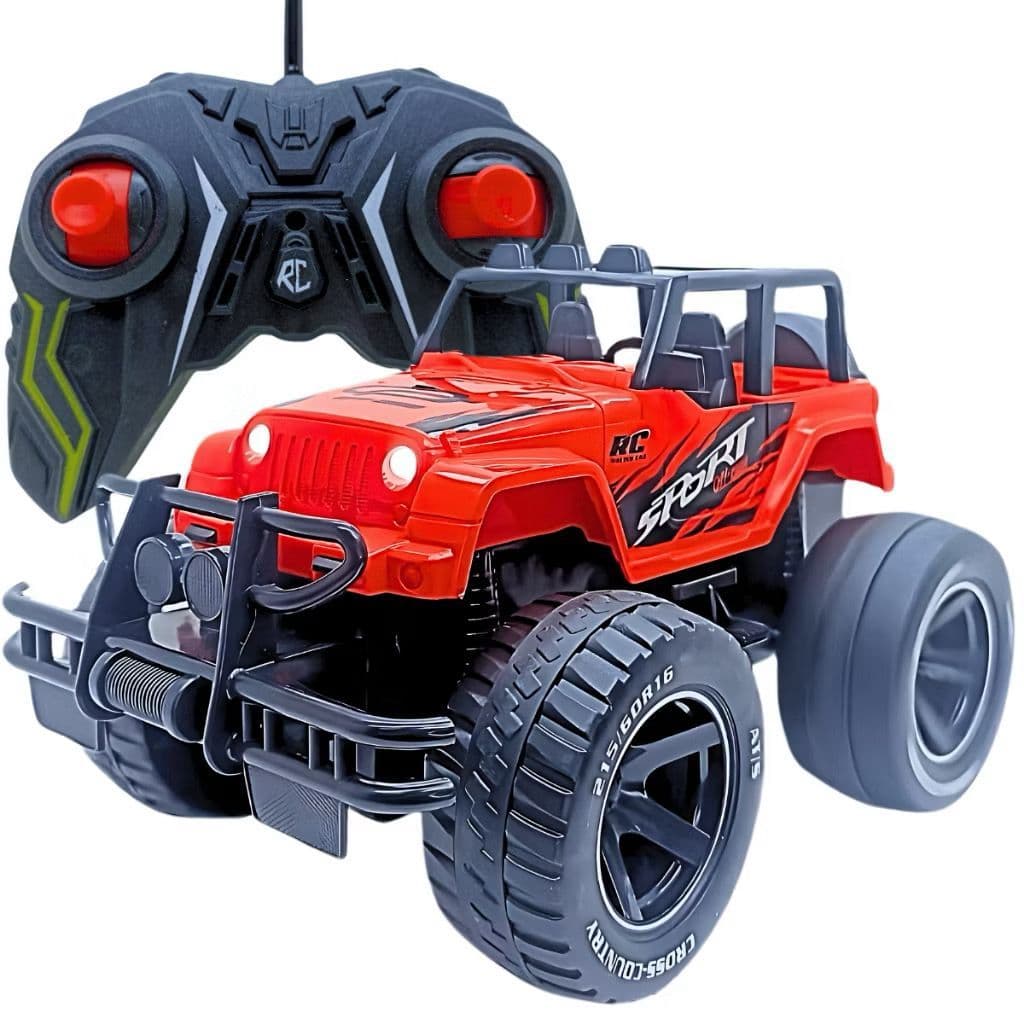 Carrinho Controle Remoto Jeep 4x4 Brinquedo Infantil Luz e Movimento Resistente