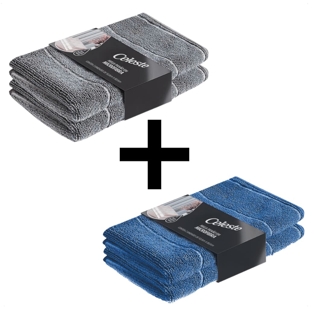Kit 04 Panos Multiuso Mega Panão Super Absorvente Chão Seca Pano de Chão Microfibra Grande