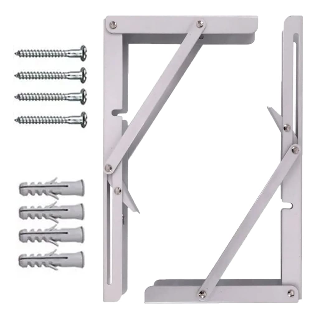 Kit 2 Cantoneiras Suporte Mão Francesa Branca Dobrável 39x13