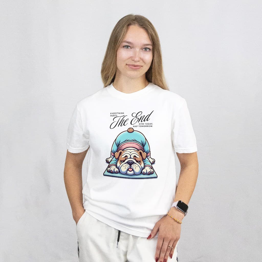 Camiseta Feminina Bulldog Fitness 100% Algodão Estampada – Moda Academia e Casual - Maria Corina