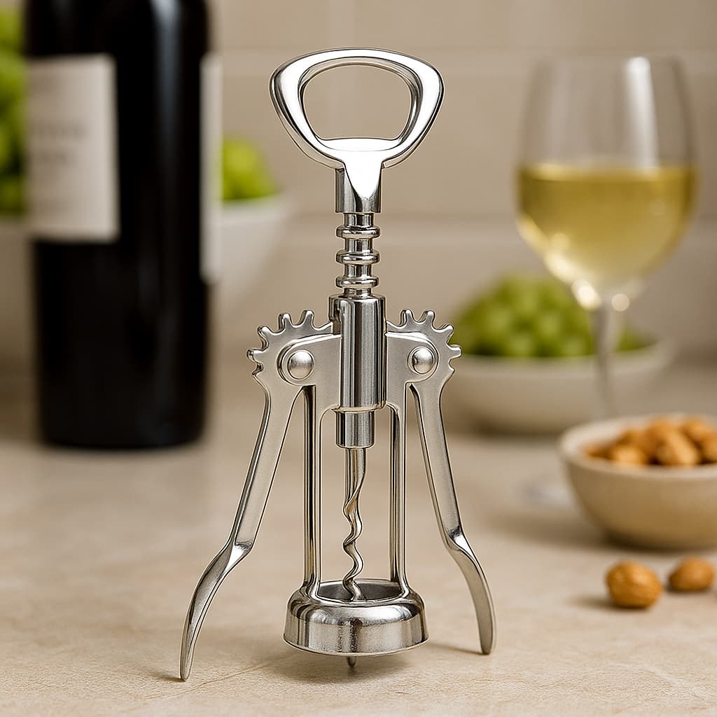 Abridor De Vinho Saca Rolhas Cerveja Inox Pratico 2 Em 1
