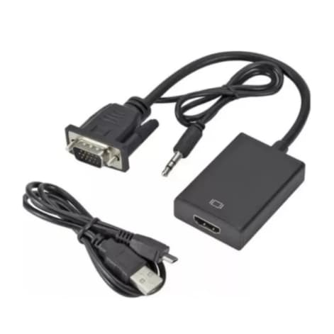 Vga Macho P/ Hdmi Fêmea Adaptador Conversor De Vídeo 1080p