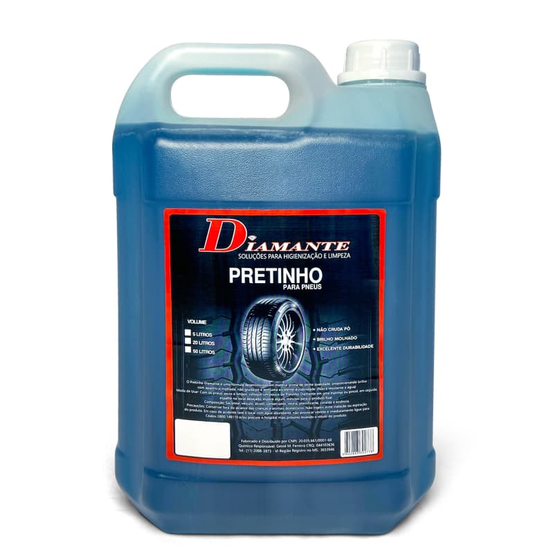 Pretinho Para Pneus Diamante deixa com o aspecto de pneu molhado e brilhoso 5 Litros