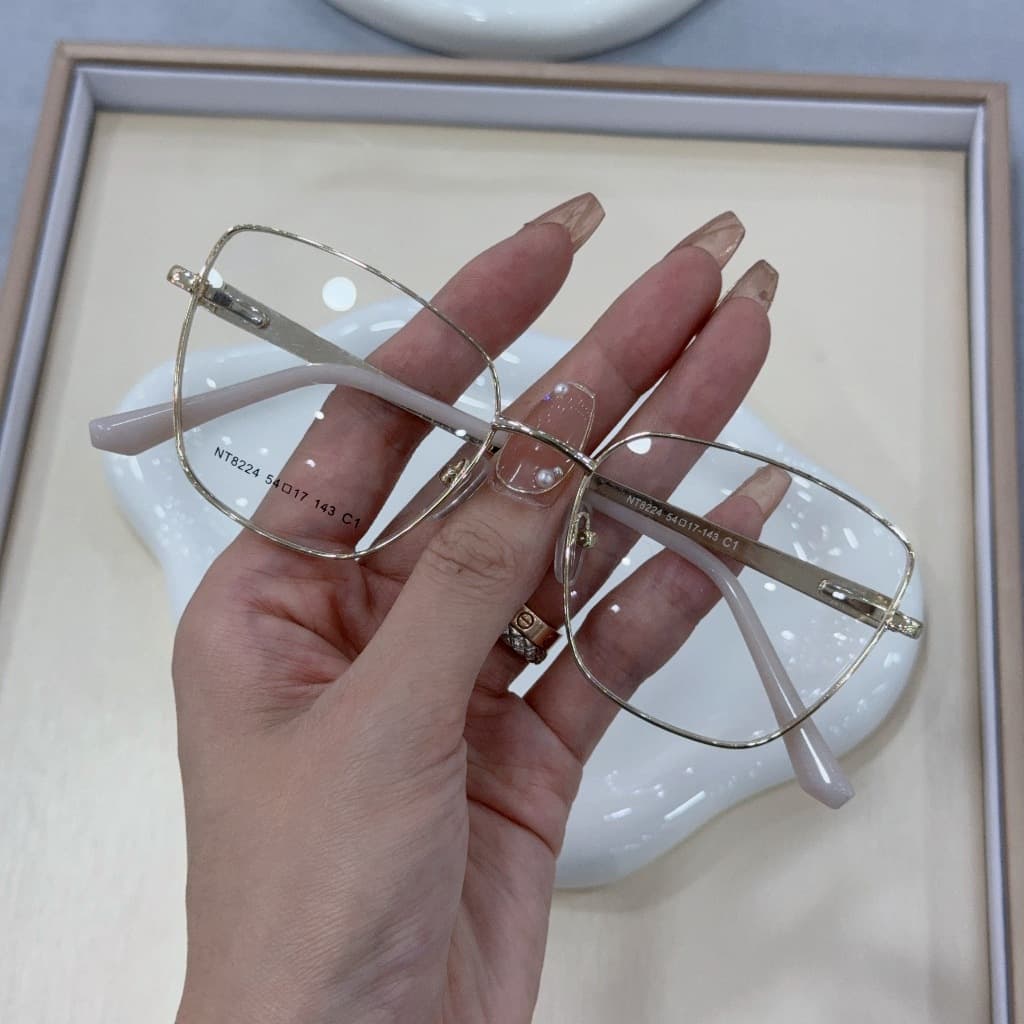 Oculos para armacao de grau metal feminino com HASTE MARMORIZADO bem discreto moda 2025
