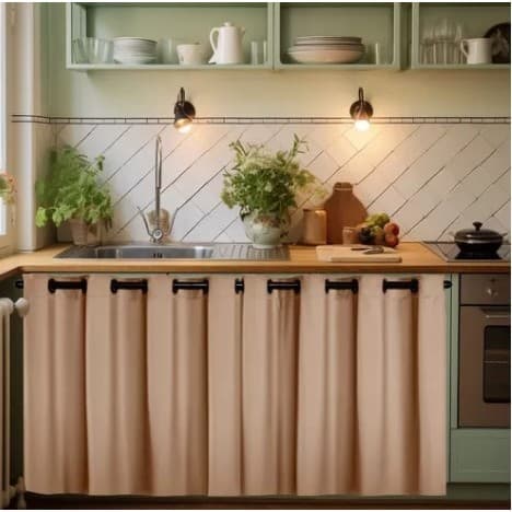 Cortina Pia De Cozinha  Box de Tanque Pvc Impermeável E Antimofo 2,80x0,80