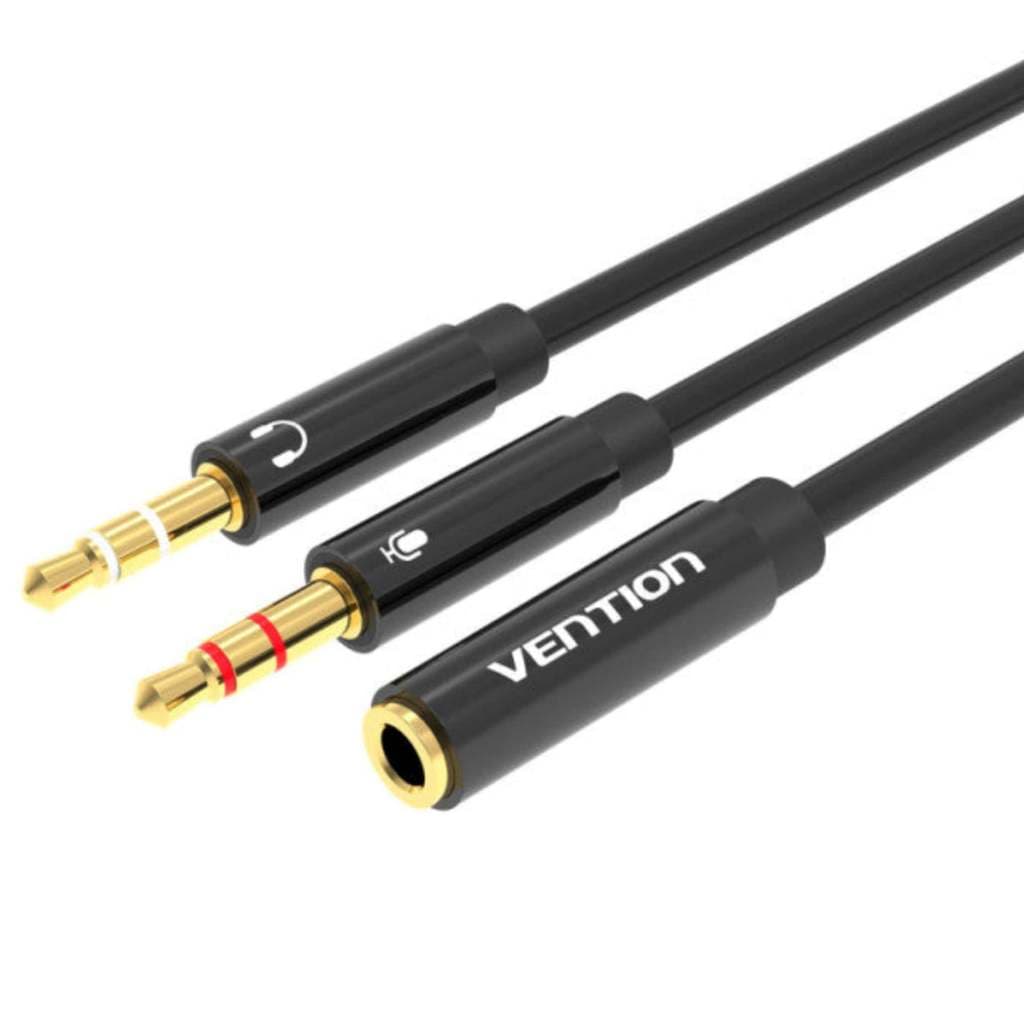 Vention - Cabo Áudio 2 em 1 P2 3.5mm Fone + Microfone Gamer