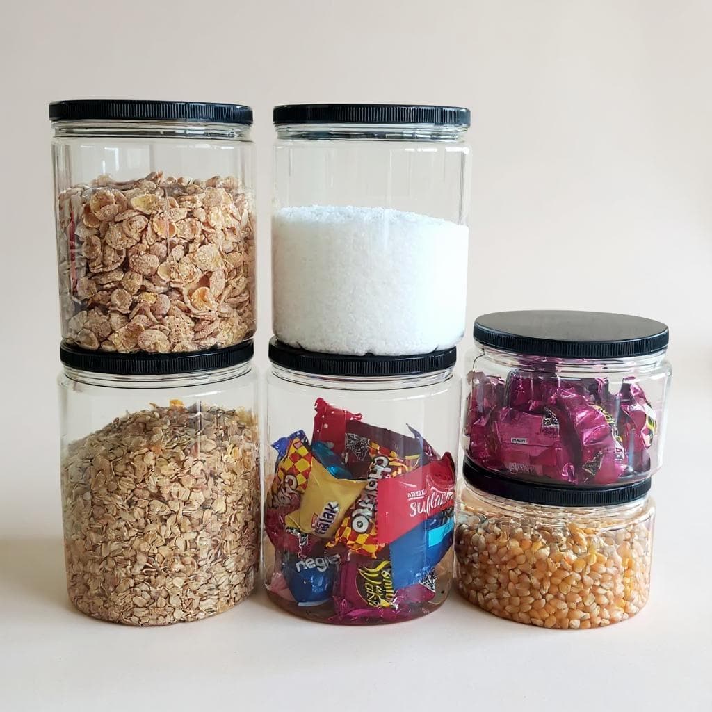 KIT ( 6 ) UND POTES  MULTIUSO LISO INCOLOR ( PLASTSHOP )