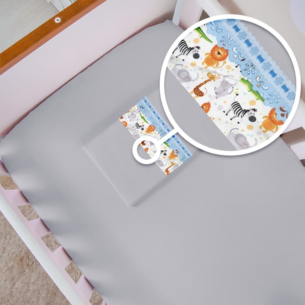 Jogo Lençol 02 Peças Cercado CHIQUEIRINHO Bebê 100X75cm Percal 400 Fios Antialérgico