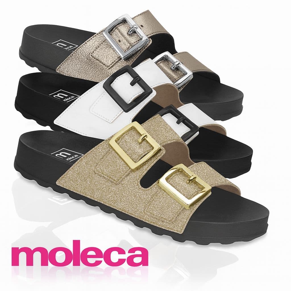Sandalia Moleca Birken Original Rasteira Fivela Rasteirinha Original Papete Slide Conforto Casuala