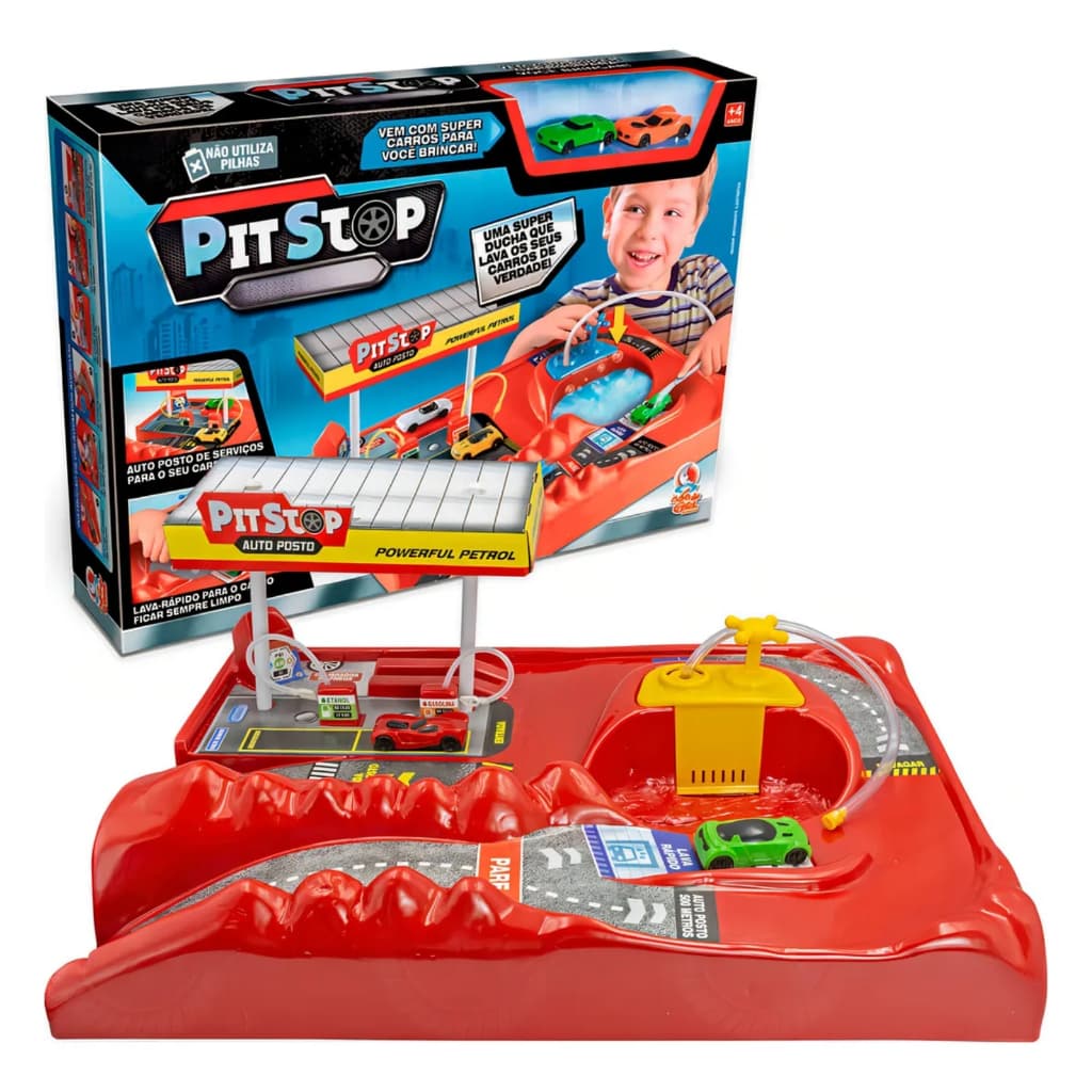 Pit Stop Auto Posto Lava Rapido Carrinhos Brinquedos Meninos