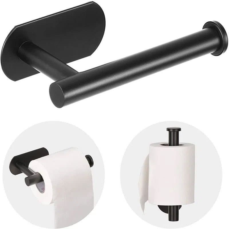 1/2/3 PEÇAS Porta-Papel Higiênico de Parede PRETA Sem Perfuração Banheiro/Cozinha Multiuso