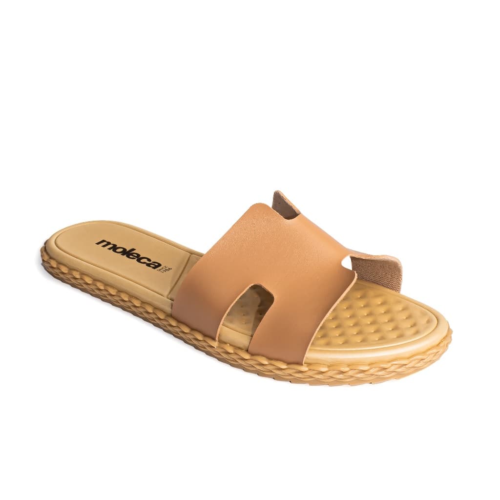 Rasteira Moleca Sandália Rasteirinha Feminino Casual 5452 Caramelo