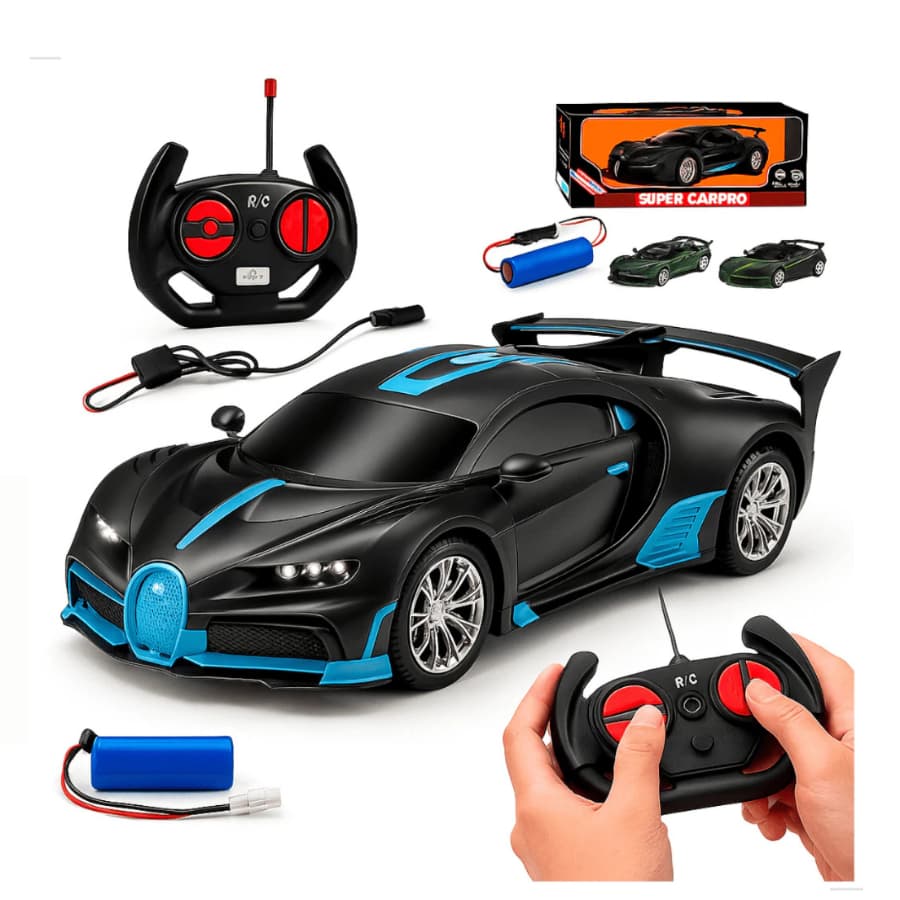 Carrinho de Controle Remoto Recarregável Com Farol Esportivo Competição Ferrari Lamborghini Velocidade