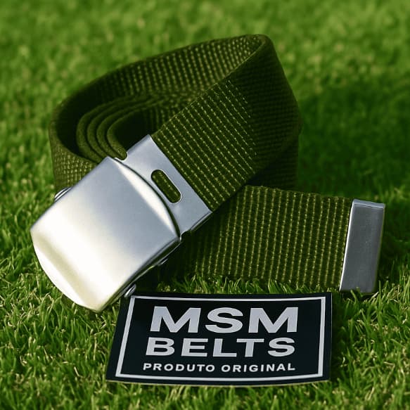 Cinto Tatico Militar Verde   Nylon Ajustável Fivela MetálicaTamanho P ao Plus Masculino Feminino
