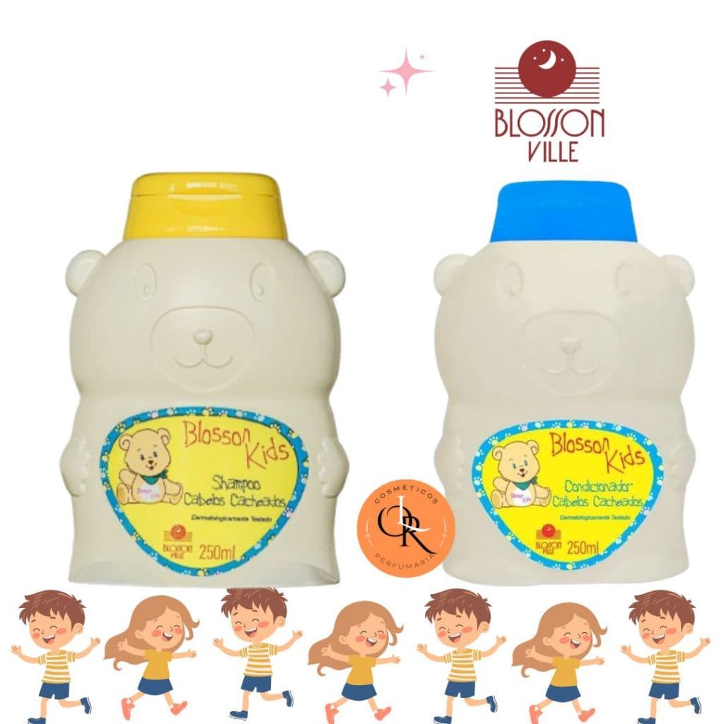 Shampoo e condicionador Cabelos Cacheados 250ml (cada) Blosson Ville