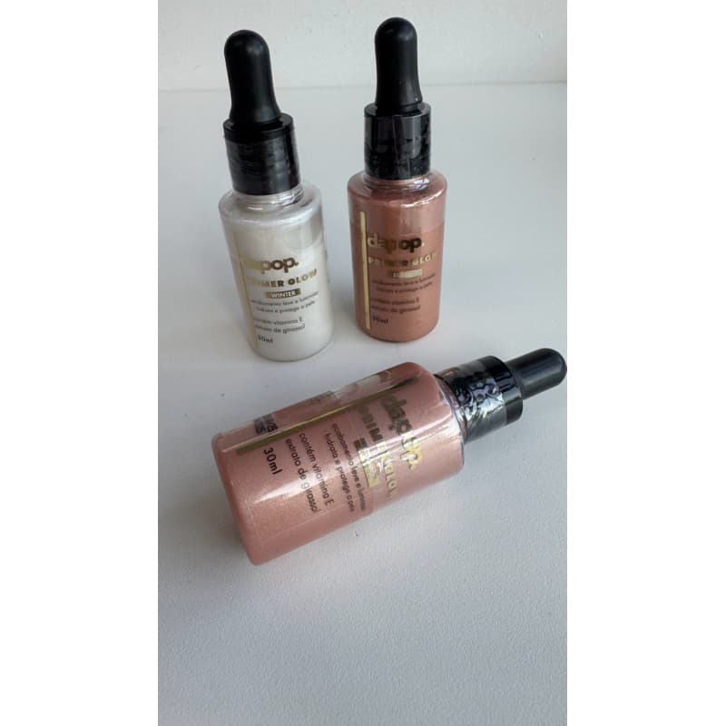 Primer Facial Efeito Glow 30ml | Vitamina E | Primer iluminador | Acabamento luminoso | Dapop