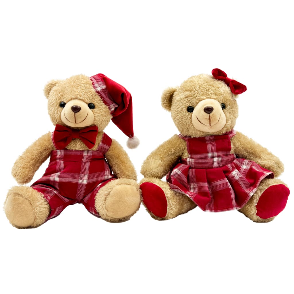 Urso de Pelucia com gorro / laço para o Natal 20cm