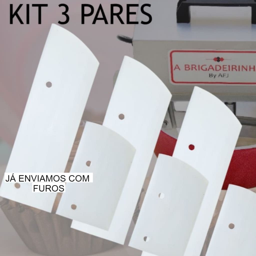 Espátula Fita Silicone para Brigadeirinha n28 Mexedora Misturar Doces Recheios Raspador Resistente ao Calor 3 Pares