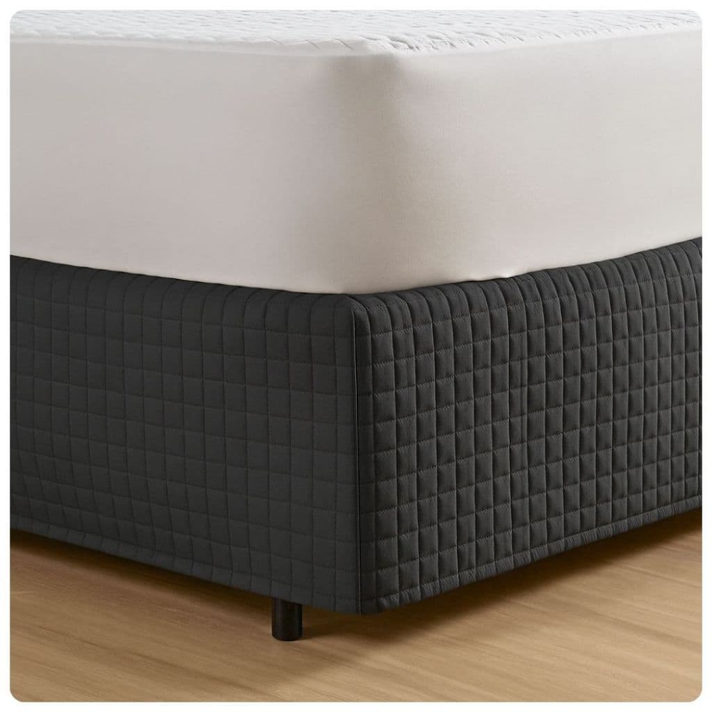 Saia Box Ultra Wave Casal Padrão 188cm x 138cm Proteção da Cama Box Preto